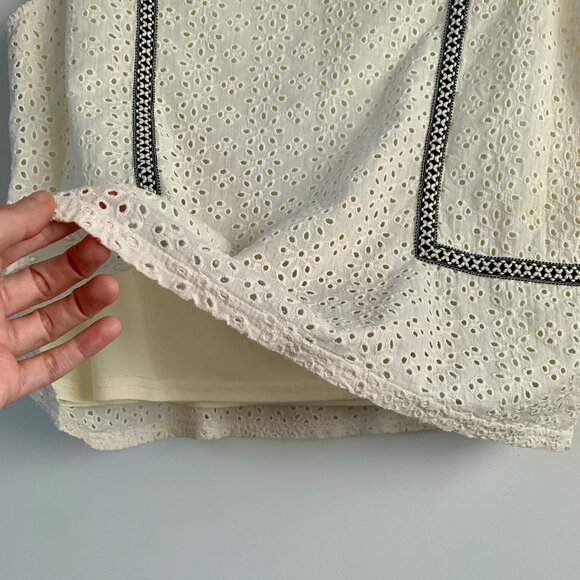 Unlabelled | Cap sleeve Blouse eyelet cream white coloured - Picture 10 of 10